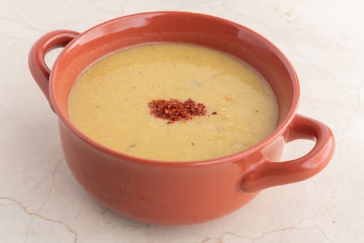 Spiced Red Lentil Soup , Turmeric and Chili Lentil Soup